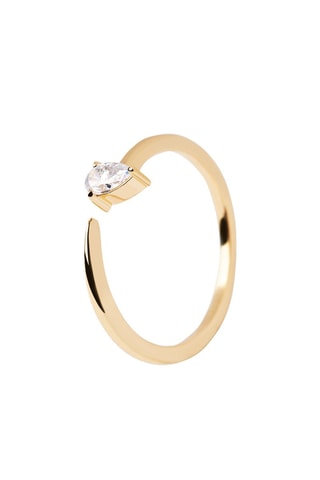 Bague Twing - Argent plaqué or jaune et zircon cubique