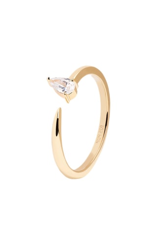 Bague Twing - Argent plaqué or jaune et zircon cubique