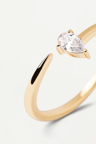 Bague Twing - Argent plaqué or jaune et zircon cubique