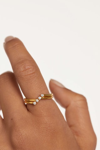 Bague Anna - Argent plaqué or jaune et zircons cubiques