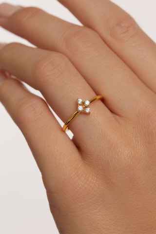 Bague Arda - Argent plaqué or jaune et zircons cubiques