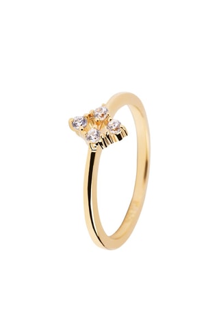 Bague Arda - Argent plaqué or jaune et zircons cubiques
