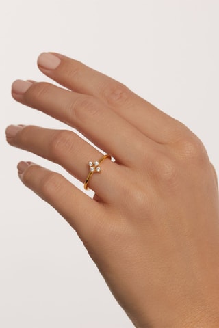 Bague Arda - Argent plaqué or jaune et zircons cubiques