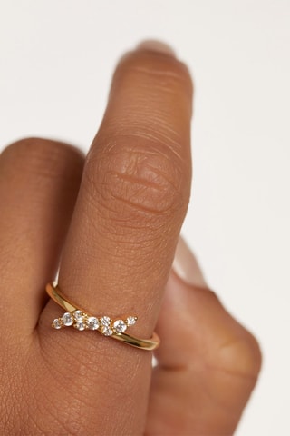 Bague Natura - Argent plaqué or jaune et zircons cubiques
