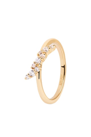 Bague Natura - Argent plaqué or jaune et zircons cubiques