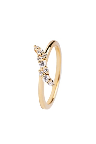 Bague Natura - Argent plaqué or jaune et zircons cubiques