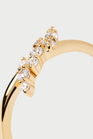Bague Natura - Argent plaqué or jaune et zircons cubiques