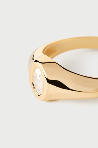 Bague Karry - Argent plaqué or jaune et zircon cubique