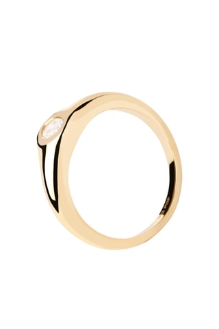 Bague Karry - Argent plaqué or jaune et zircon cubique