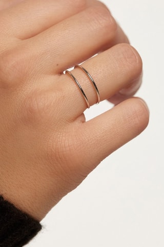 2 bagues Twin - Argent