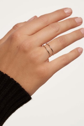 2 bagues Twin - Argent