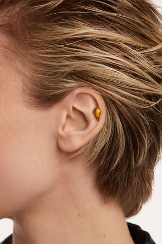 Piercing Akiro Argent plaqué or jaune et œil-de-tigre