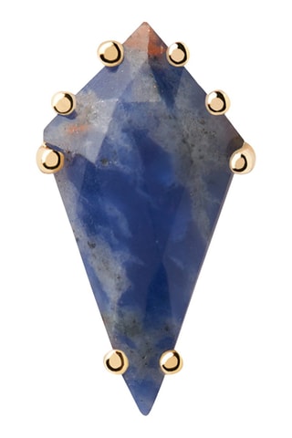 Piercing Akiro Argent plaqué or jaune et sodalite