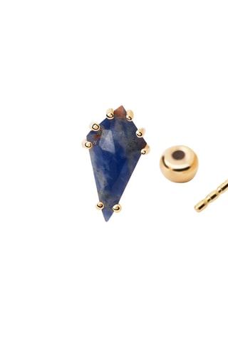 Piercing Akiro Argent plaqué or jaune et sodalite