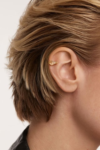 Piercing Akiro Argent plaqué or jaune et quartz rutile