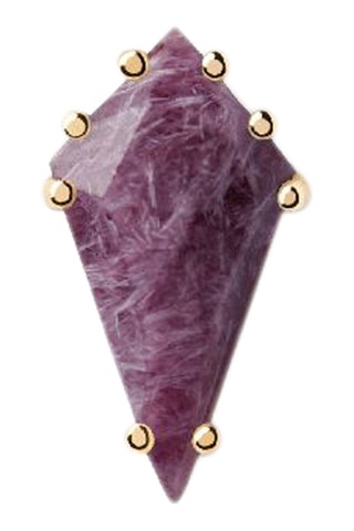 Piercing Akiro Argent plaqué or jaune et charoïte