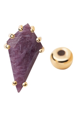 Piercing Akiro Argent plaqué or jaune et charoïte