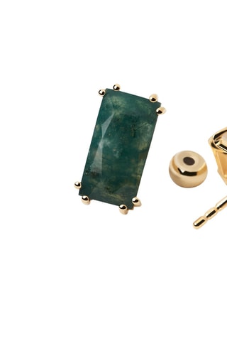 Piercing Maiko Argent plaqué or jaune et agate