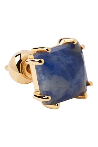 Piercing Suki Argent plaqué or jaune et sodalite