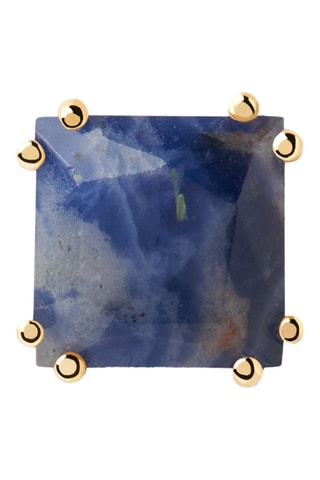 Piercing Suki Argent plaqué or jaune et sodalite