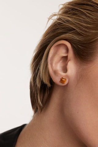 Piercing Suki Argent plaqué or jaune et œil-de-tigre
