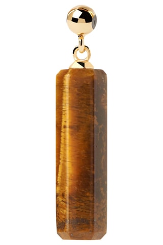 Charm - Argent plaqué or jaune et œil-de-tigre