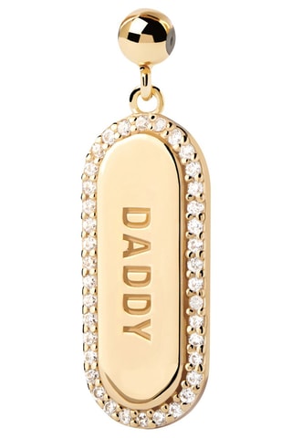 Charm Daddy - Argent plaqué or jaune et zircons
