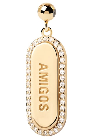 Charm Amigos - Argent plaqué or jaune et zircons