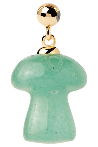 Charm Mushroom - Argent plaqué or jaune et aventurine