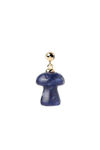 Charm Mushroom - Argent plaqué or jaune et sodalite