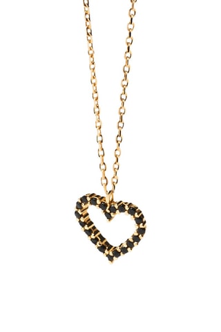 Collier Black Heart - Argent plaqué or jaune