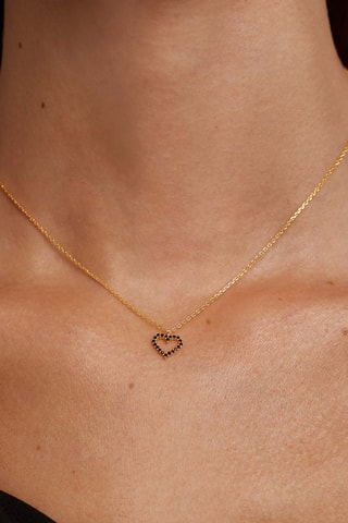 Collier Black Heart - Argent plaqué or jaune
