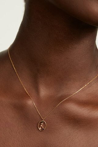 Collier Zodiac Cancer - Argent plaqué or jaune,  quartz rose, malachite et nacre et  lapis-lazuli