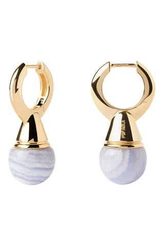 Boucles d’oreilles Riviera - Argent plaqué or jaune et agates