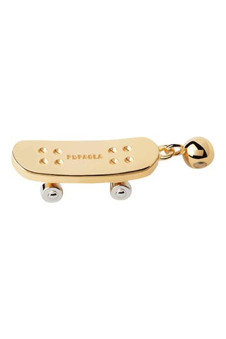 Charm Skateboard - Argent plaqué or jaune 