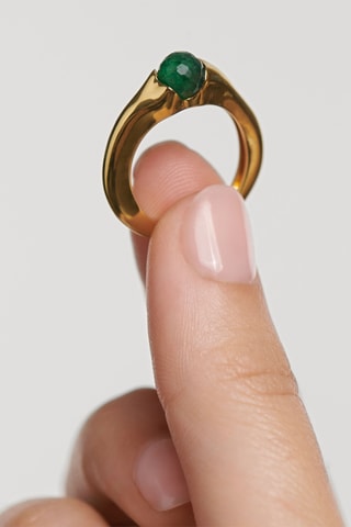 Bague - Argent plaqué or jaune
