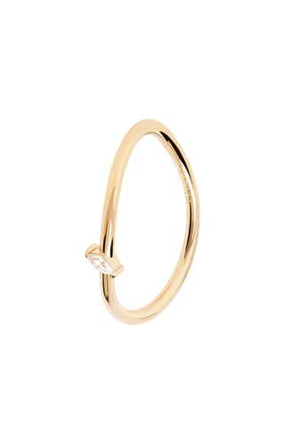 Bague Leaf - Argent plaqué or jaune