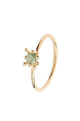 Bague Fleur - Argent plaqué or jaune