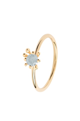 Bague Fleur - Argent plaqué or jaune