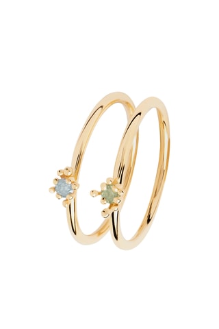 2 bagues Les Fleurs - Argent plaqué or jaune