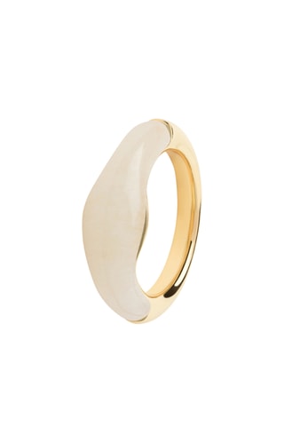Bague Nami - Argent plaqué or jaune et quartz