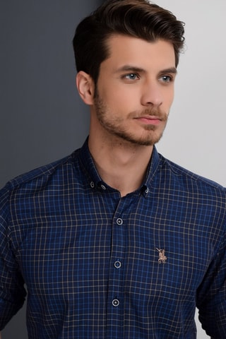 Chemise à carreaux - Bleu