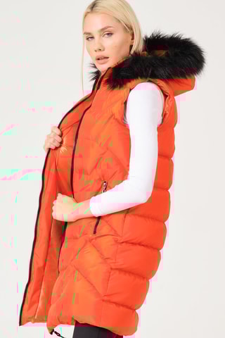 Doudoune longue sans manches - Orange