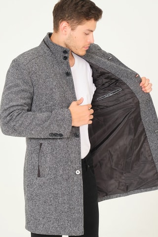 Manteau en laine - Gris chiné