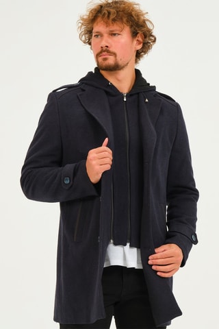Manteau en laine - Bleu foncé