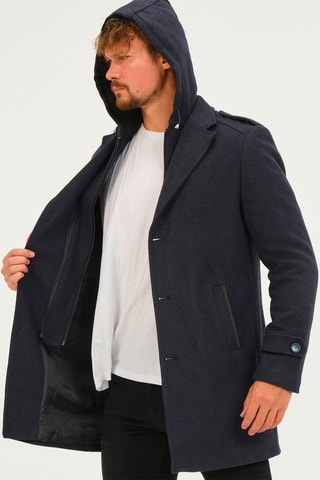 Manteau en laine - Bleu foncé