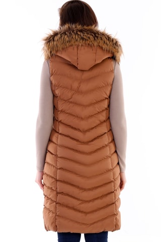 Doudoune longue sans manches - Camel