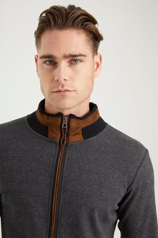 Sweat en laine - Gris en marron