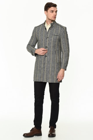 Manteau regular en laine - Gris
