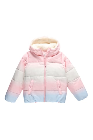 Gewatteerde Jas Tie and Dye met Capuchon - Roze